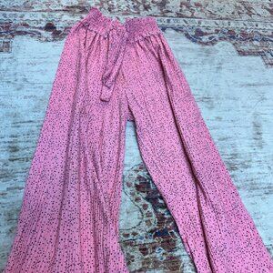 Zara Kids Girls Pink With Black  Dots Pants  Size 9 In Great Shape!!